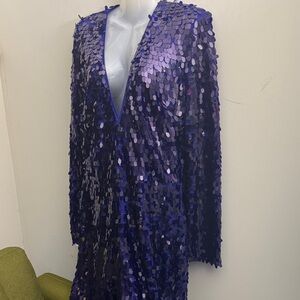 Fashion Nova Deep Blue Sequin Jumpsuit